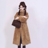 皮毛一体羊羔毛大衣女气质休闲中长款 2025冬季 新款 羊剪绒简约外套