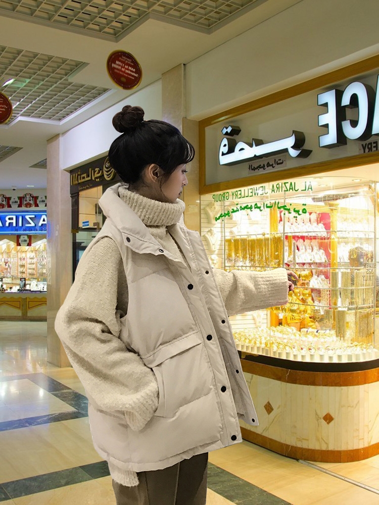 茉寻源沙不起坨一体羽绒棉马甲