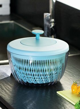 guzzini意大利进口厨房洗菜盆沥水篮家用旋转沙拉脱水甩菜器蔬菜