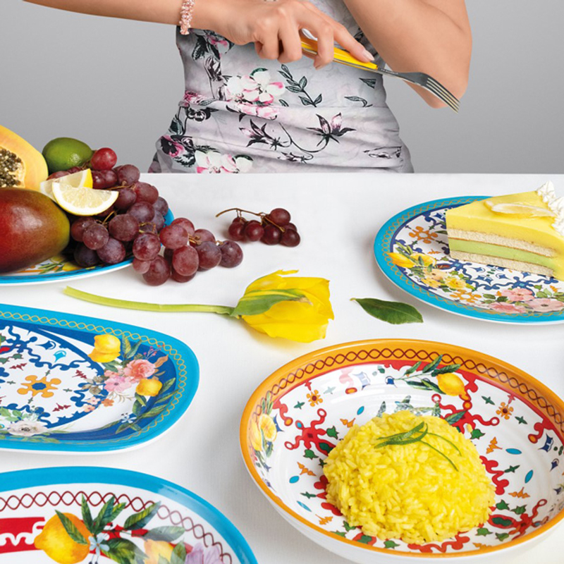 guzzini意大利水果盘创意客厅家用干果盘糖果零食盘花与柠檬新品