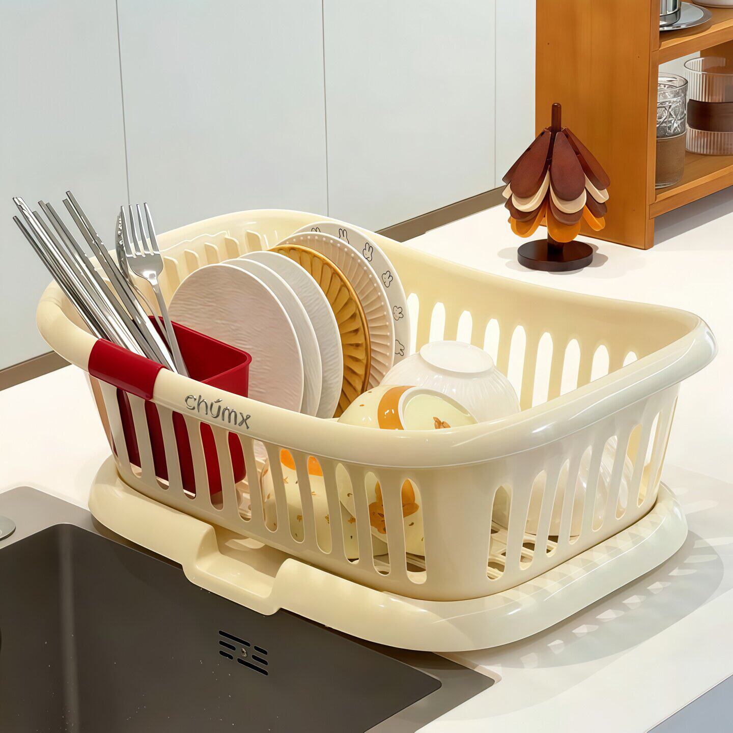 厨房沥水碗架碗碟收纳架大容量多功能家用台面水槽置物架餐具收纳