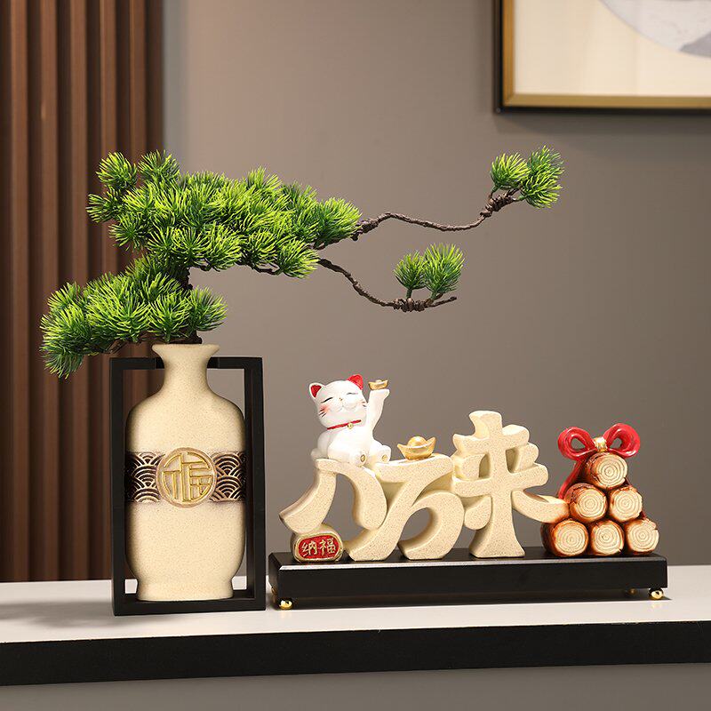 树脂摆件中式客厅玄关精致装饰品