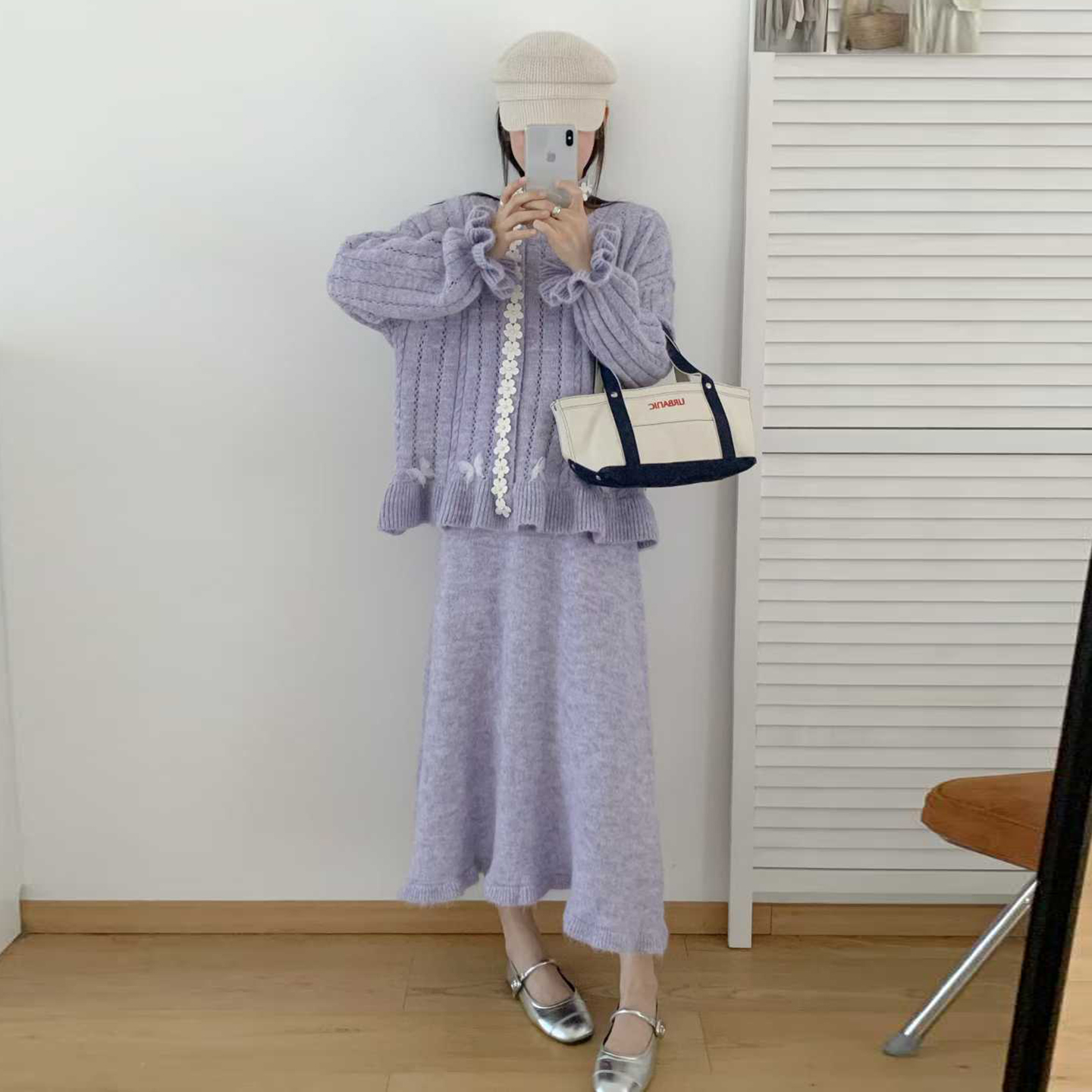 韩系慵懒风宽松百搭针织衫套装