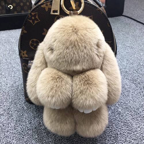 真獭兔毛公仔小兔子汽车钥匙扣