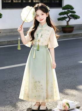 公主裙女童连衣裙夏季国风套装2026新款新儿童超好看炸街汉服裙子