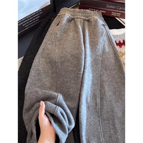 女童加绒弯刀裤秋冬装2025新款儿童百搭裤子韩版中大童休闲裤洋气