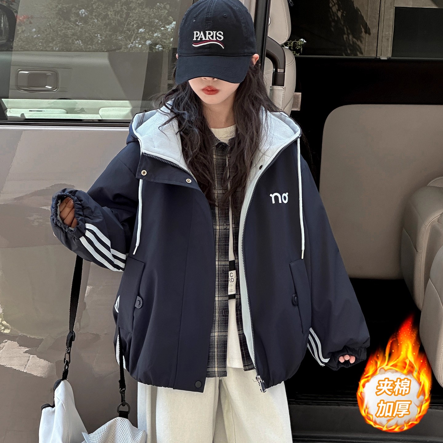 女童冬季夹棉外套2025新款女大童超好看冬装加厚棉服儿童棉衣上衣