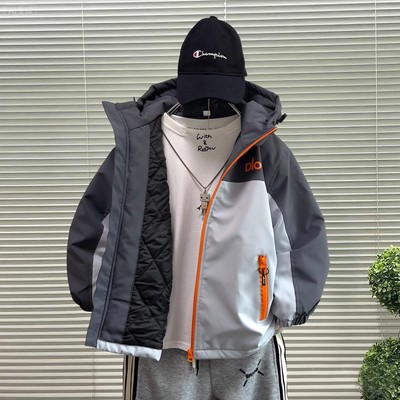 男童夹棉外套2025新款冲锋衣薄棉儿童加厚二棉今年流行爆款秋冬季