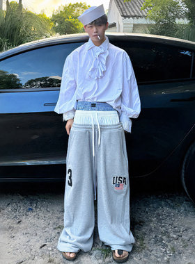 GRAILZ Project G/R假三腰刺绣抽绳西海岸穿搭美式字母印花卫裤