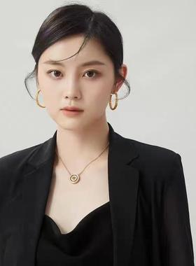 季阿玛施生日礼物送女友时尚百搭时来运转项链毛衣链颈链送盒子