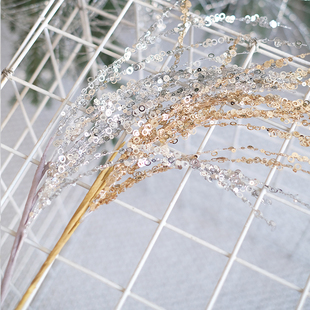 饰烟花形状插枝亮片插枝DIY闪粉仿真树枝圣诞布置 DESIGN新年装