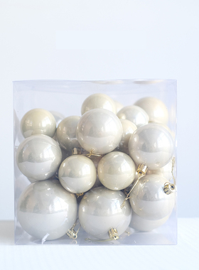 北欧珠光蓝珠光香槟金色圣诞球圣诞树装饰办公室专柜橱窗圣诞布