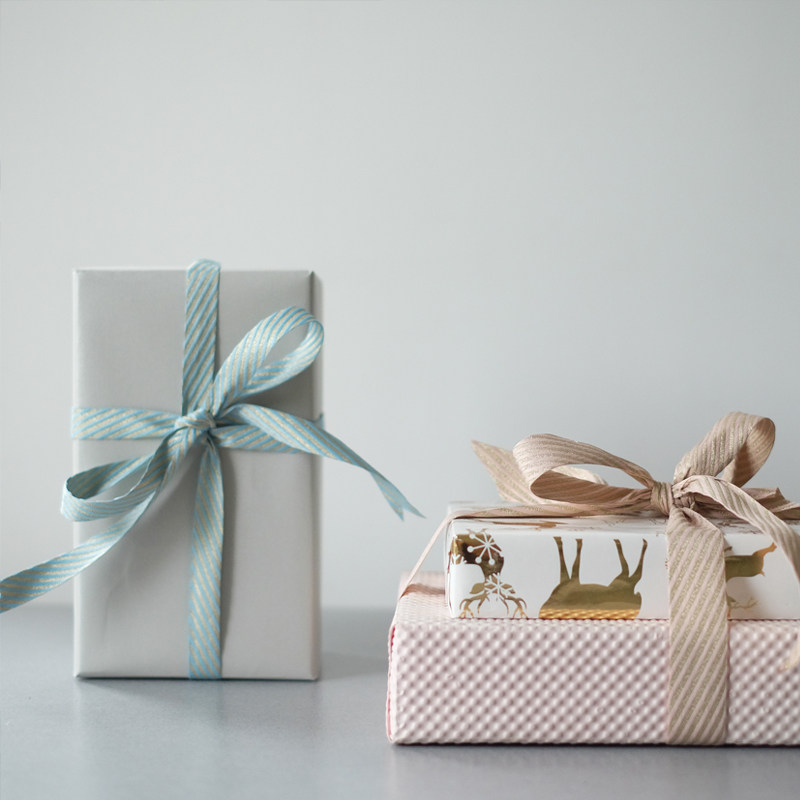 礼物礼盒丝带韩国粉蓝礼物高雅