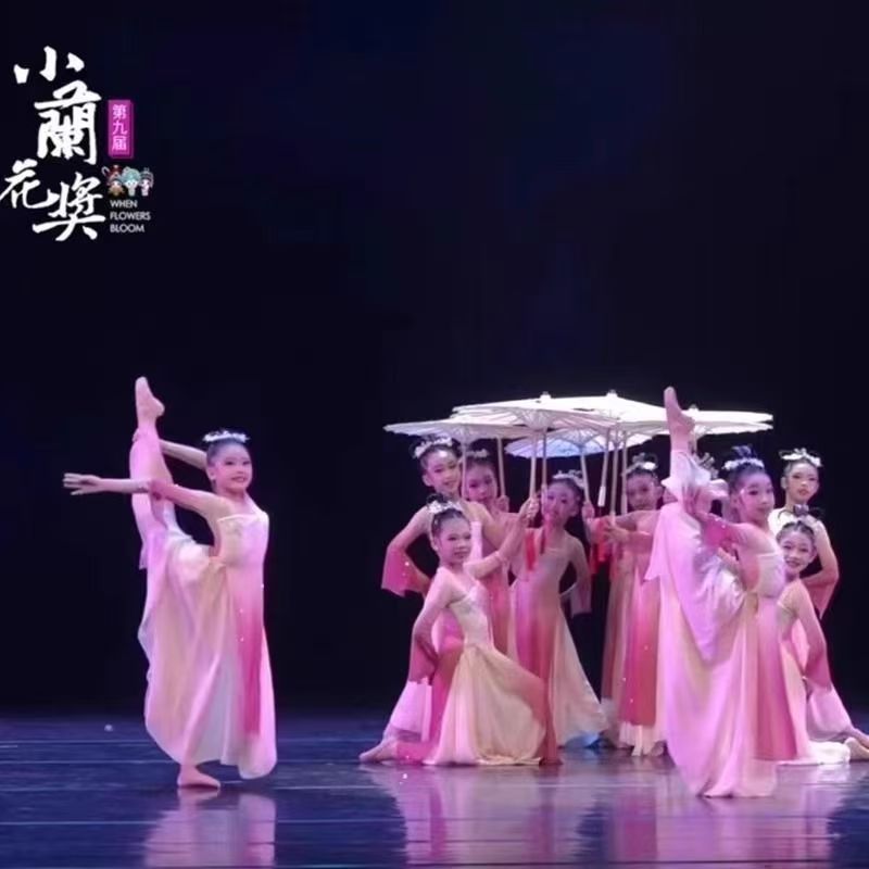 烟雨巷舞蹈服儿童古典舞演出服女童汉服飘逸纱裙如梦令古风伞道具