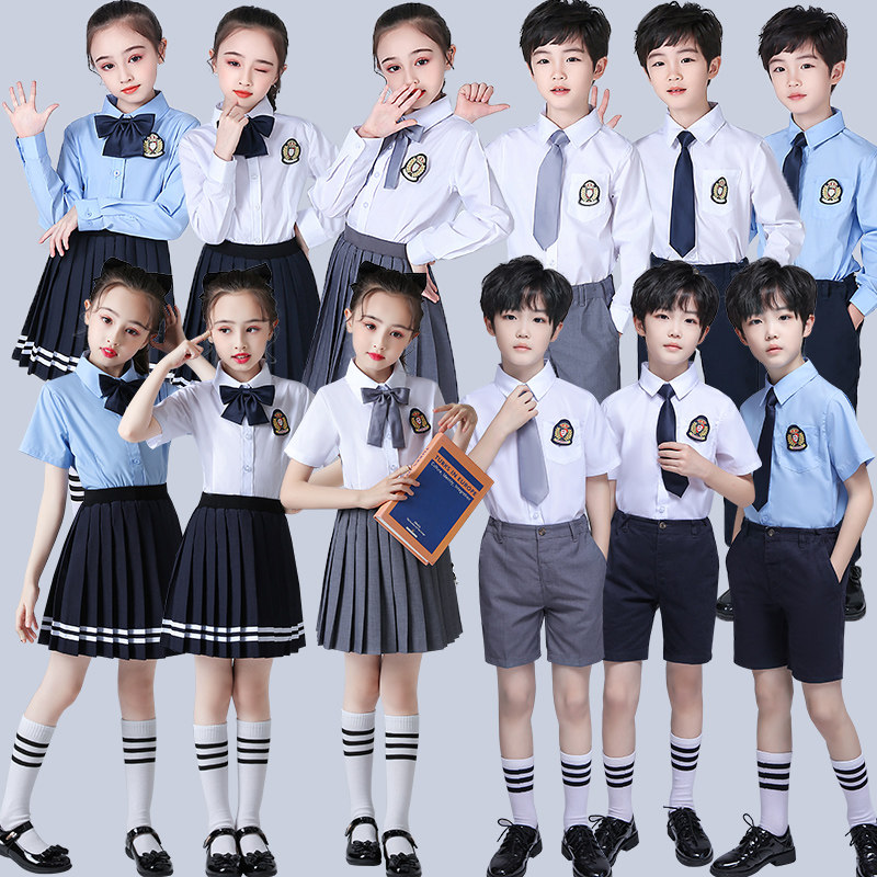 中小学生大合唱表演服装英伦风校服诗歌朗诵演出服儿童幼儿园园服