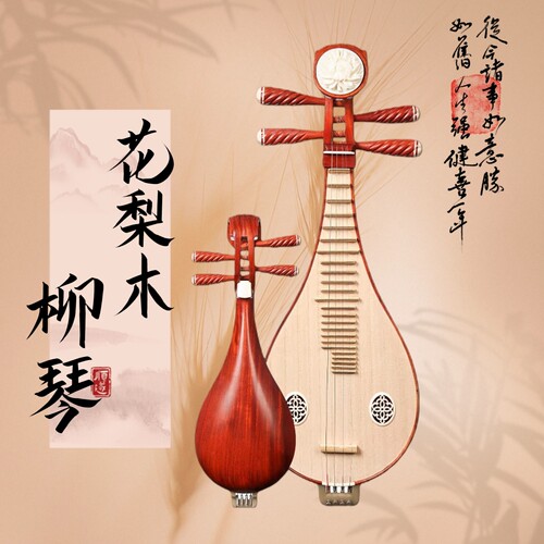 初学考级专业花梨木柳琴乐器初学考级演奏鸡翅木酸枝木柳琴乐器