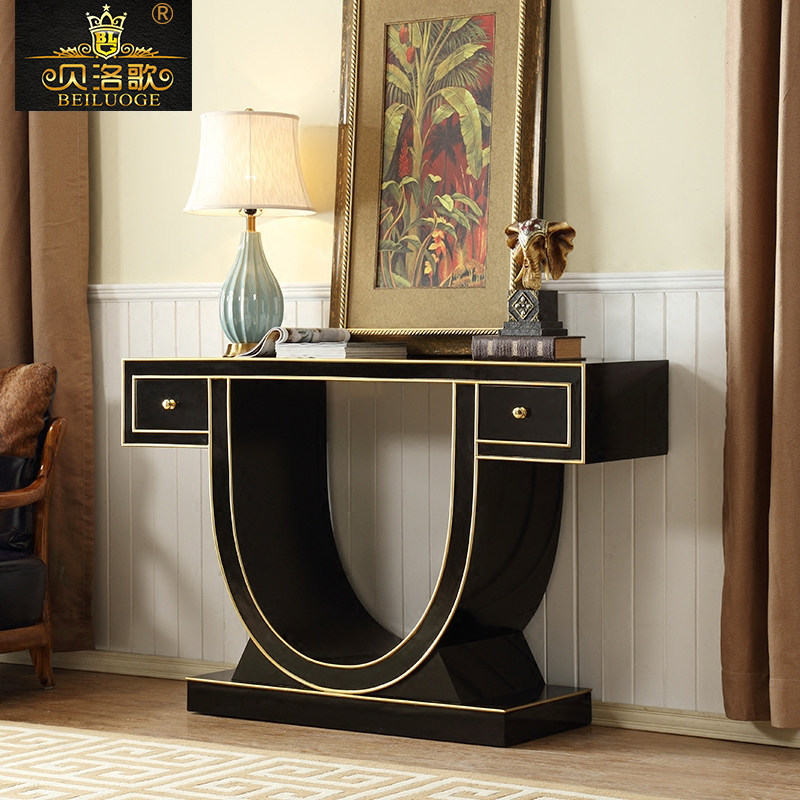 Bello song 2019 classical Entrance station Altar black Outline in gold Chinese style Narrow table Aisle Wall drawer A few cases Altarin the Residential furniture , Case/Taiwan class , Entrance station  category - from Buy2taobao.com to provide professional Taobao agent buy service