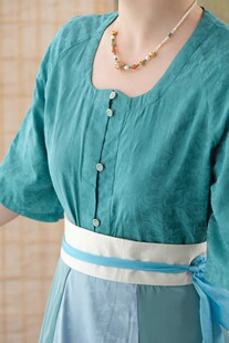 【司羽阁】夏日甜心新中式改良汉服汉元素鸡心领八破裙女日常夏