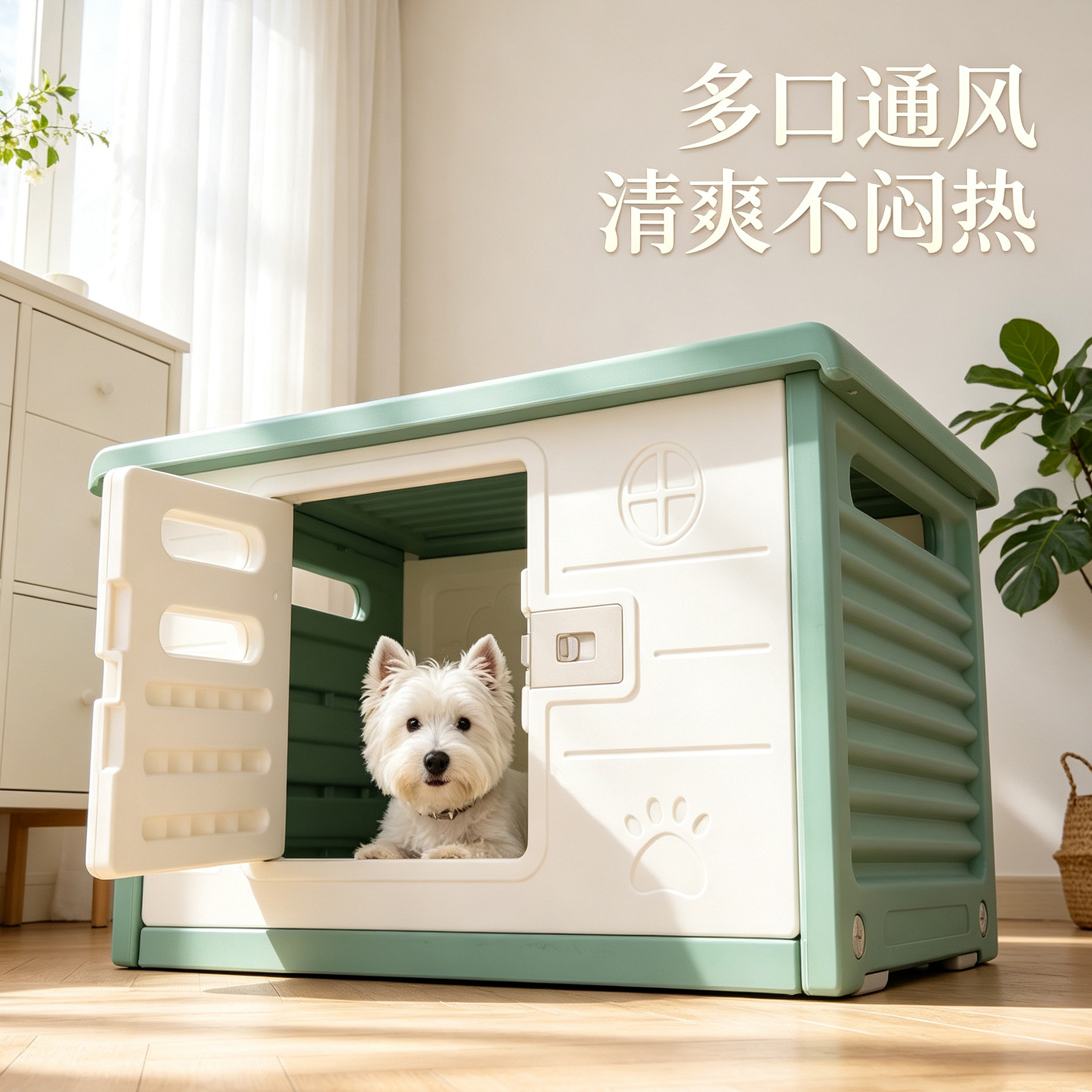狗窝室外狗屋塑料猫窝四季通用室内小型犬防雨夏天狗笼户外狗房子