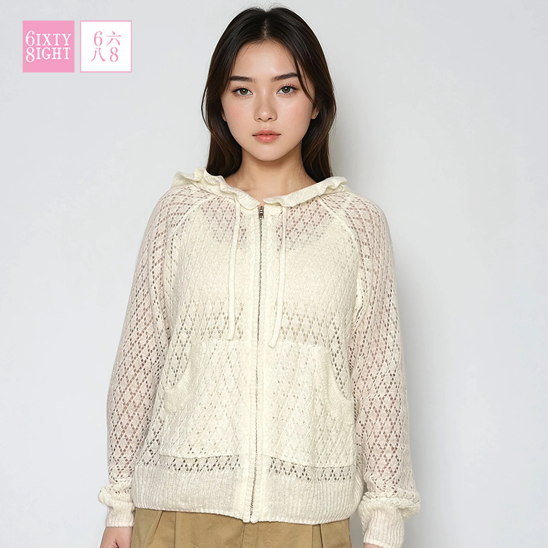 68连帽针织衫外套开衫上衣