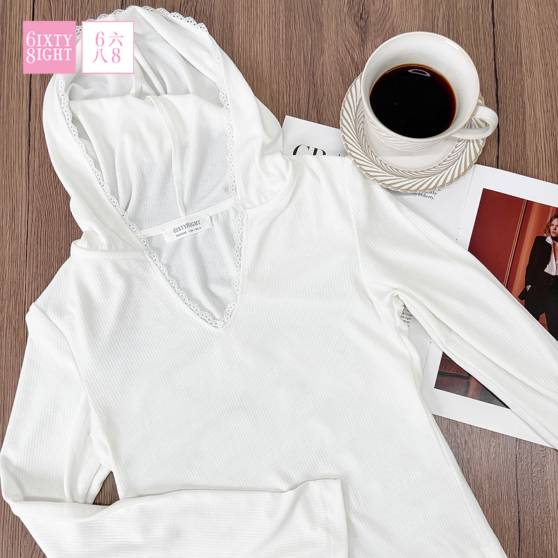 68秋季修身连帽针织衫上衣