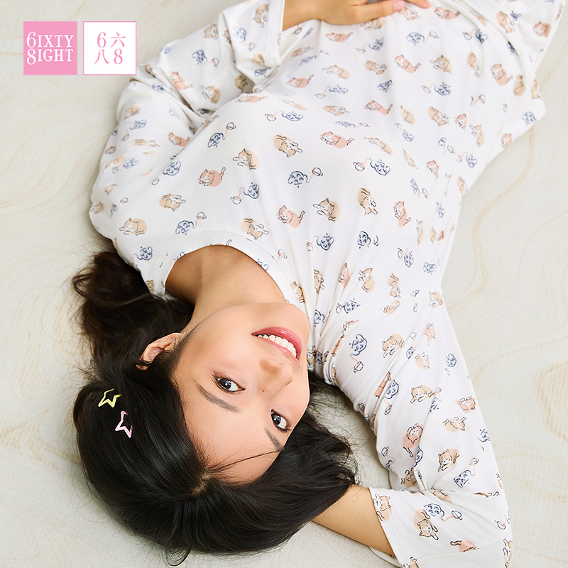 68睡衣女柔软牛奶丝家居服套装
