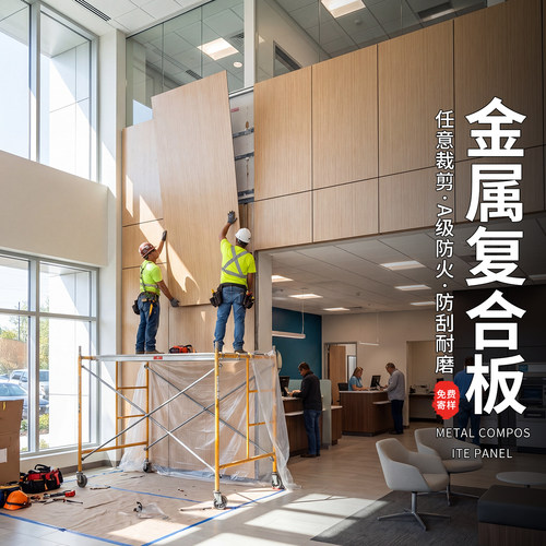 金属复合板护墙板a级防火覆膜铝塑复合板美丽板新型墙板室内装修