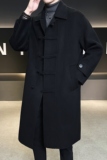 新中式风毛呢大衣盘口中长款羊毛冬装外套6016-8505P435控899，男装毛呢大衣，钱塘大厦6016
