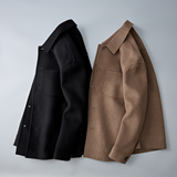 2025秋冬青年男士短款翻领休闲毛呢外套衬衫6016-2046P330，男装衬衫，钱塘大厦6016