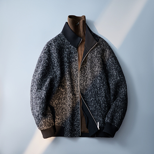 2025新款 5039P388控699 拉链立领松紧边夹克男呢子外套钱塘6016