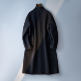 休闲毛呢外套英伦风小立领长款毛边呢子风衣钱塘6016-065p438，男装风衣，钱塘大厦6016