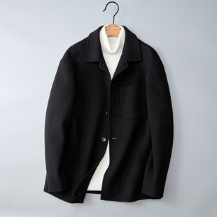 6016 翻领休闲毛呢外套衬衫 2046P330 短款 双面羊毛呢大衣男士
