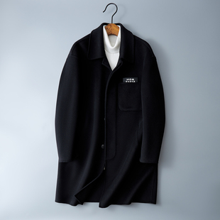 休闲毛呢外套简约翻领中长款 2206p350 呢子风衣外套钱塘6016