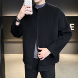 新中式风假两件无领呢子外套羊毛大衣钱塘6016-5050P398控699，女装短外套，钱塘大厦6016