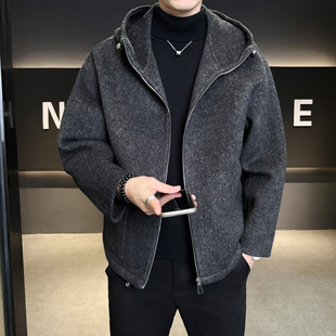 2025秋冬男士 8403p355控588 休闲毛呢外套连帽夹克钱塘6016