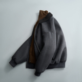 螺纹收腰呢子夹克羽绒服双领可脱卸羽绒衣6016-25320P350控699，男装夹克，钱塘大厦6016