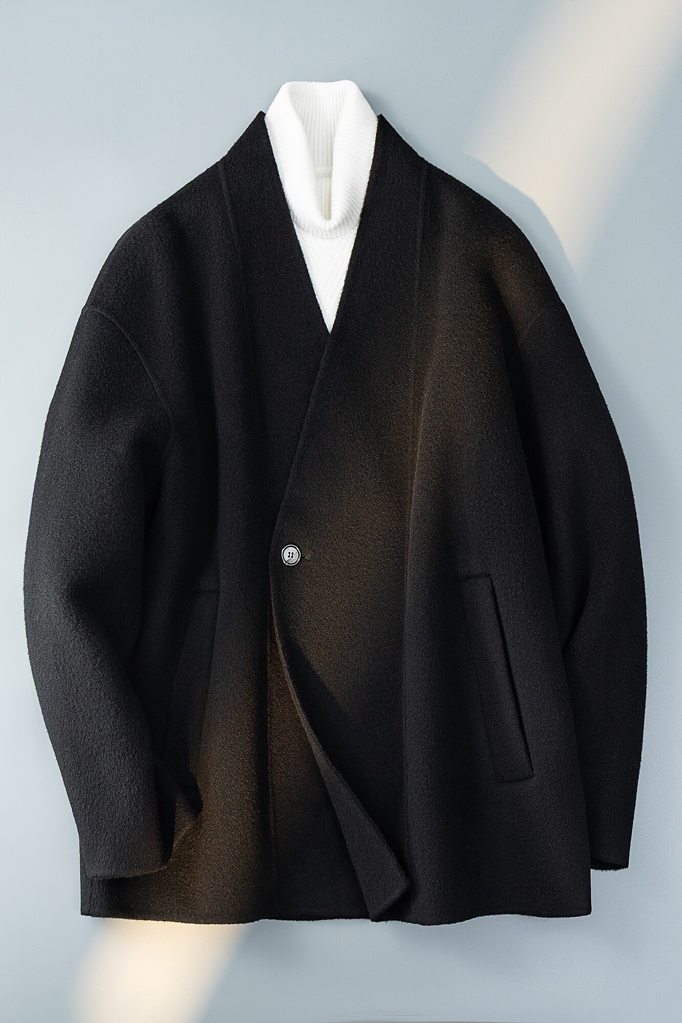 澳洲羊毛新中式风茶服毛呢大衣V领外套6016-8508P399控788,男装毛呢大衣,钱塘大厦6016