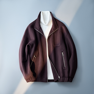 羊毛6016 2025新款 立领可翻领毛呢大衣 夹克 5822P315控688 韩版