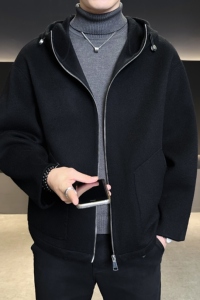 冬季男士休闲毛呢外套羊毛呢子休闲连帽夹克6016-8403p355控588图片