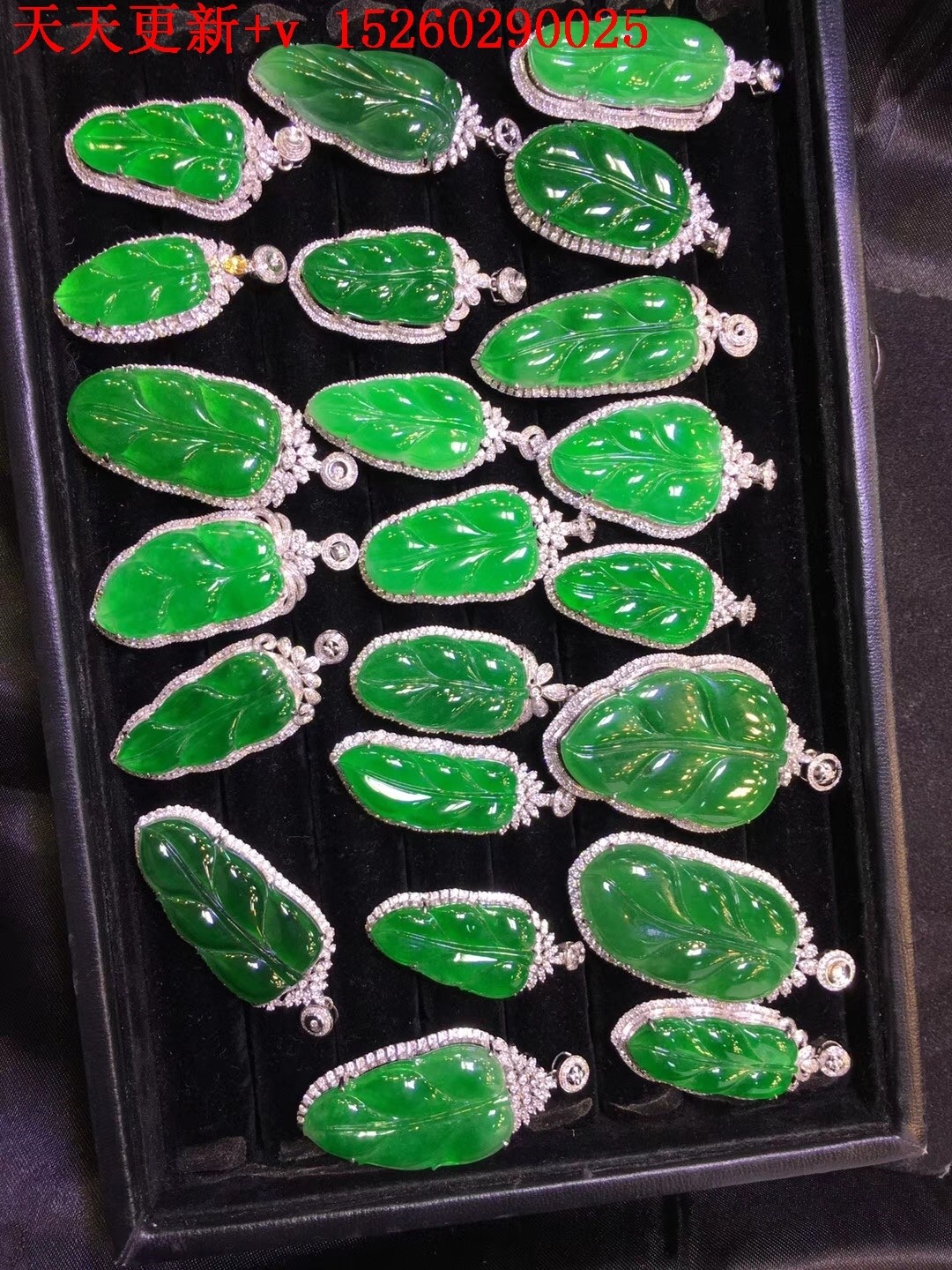 帝王绿翡翠吊坠缅甸天然a货冰种满色阳绿翡翠叶子福瓜 工厂定制