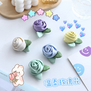 生日多色玫瑰布艺立体小花朵花苞连衣裙发夹头饰装饰1688阿里巴巴