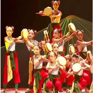 哪吒鼓少儿舞蹈之魔童踏浪演出服盛世欢腾打开场舞手传承打鼓服装