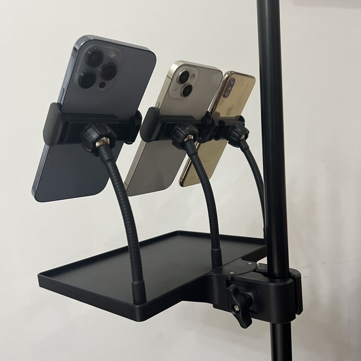 直播三脚架加厚钳夹塑料声卡托盘手机支架/手机座