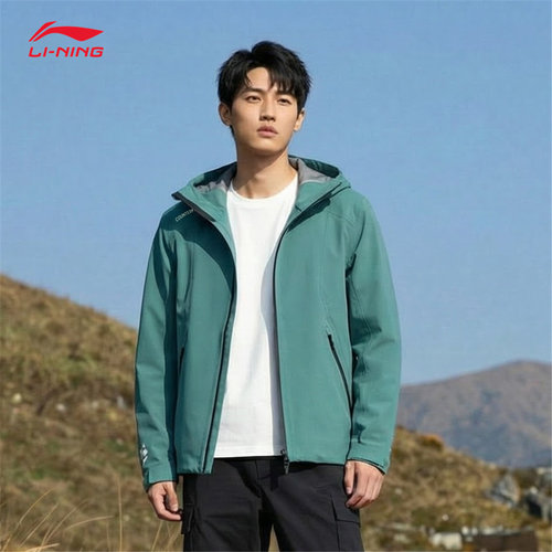 李宁防泼水运动夹克男冲锋衣上衣