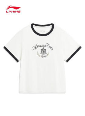 李宁圆领短袖文化衫女2026夏季新款舒适百搭时尚运动上衣AHSW316