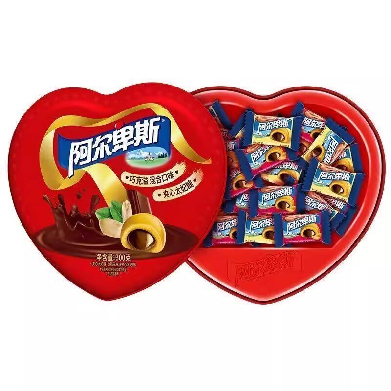 阿尔卑斯巧克溢夹心太妃糖300g铁盒装喜糖结婚糖果休闲零食伴手礼