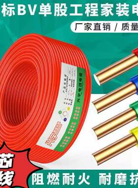 家装BV纯铜2.5电线单股4平方家用1.5单芯铜线6装修铜芯10硬线电缆