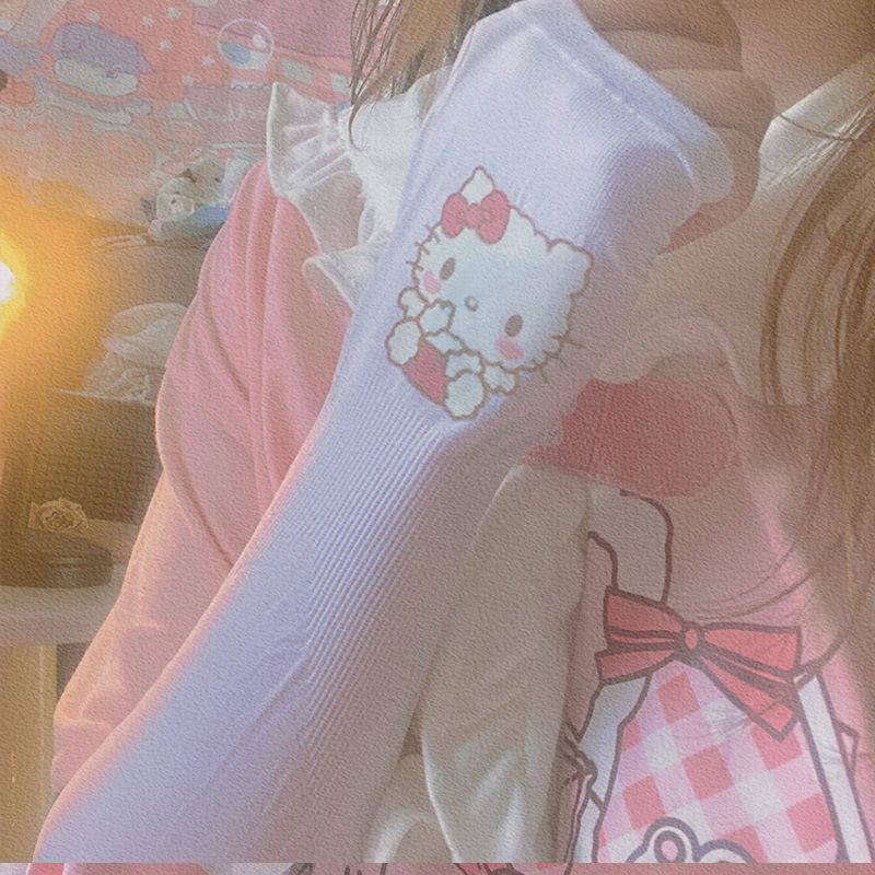 KT CAT ICE SILK SUNSCREEN SLEEVE ANTI-ULTRAVIOLET JK JAPANESE CUTE AND VERSATILE SUMMER THIN OUTDOOR PROTECTIVE HAND SCAR