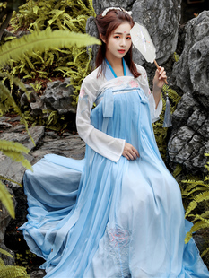 汉服女超仙中国风古装 学生齐胸襦裙仙气飘逸古风九夜樱花汉服夏季