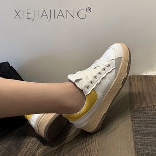 厚底阿甘鞋 牛皮版 2025春新款 學(xué)生ins韓版 鞋 運(yùn)動(dòng)休閑小白板鞋 家匠